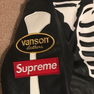 supreme leather bones jacket